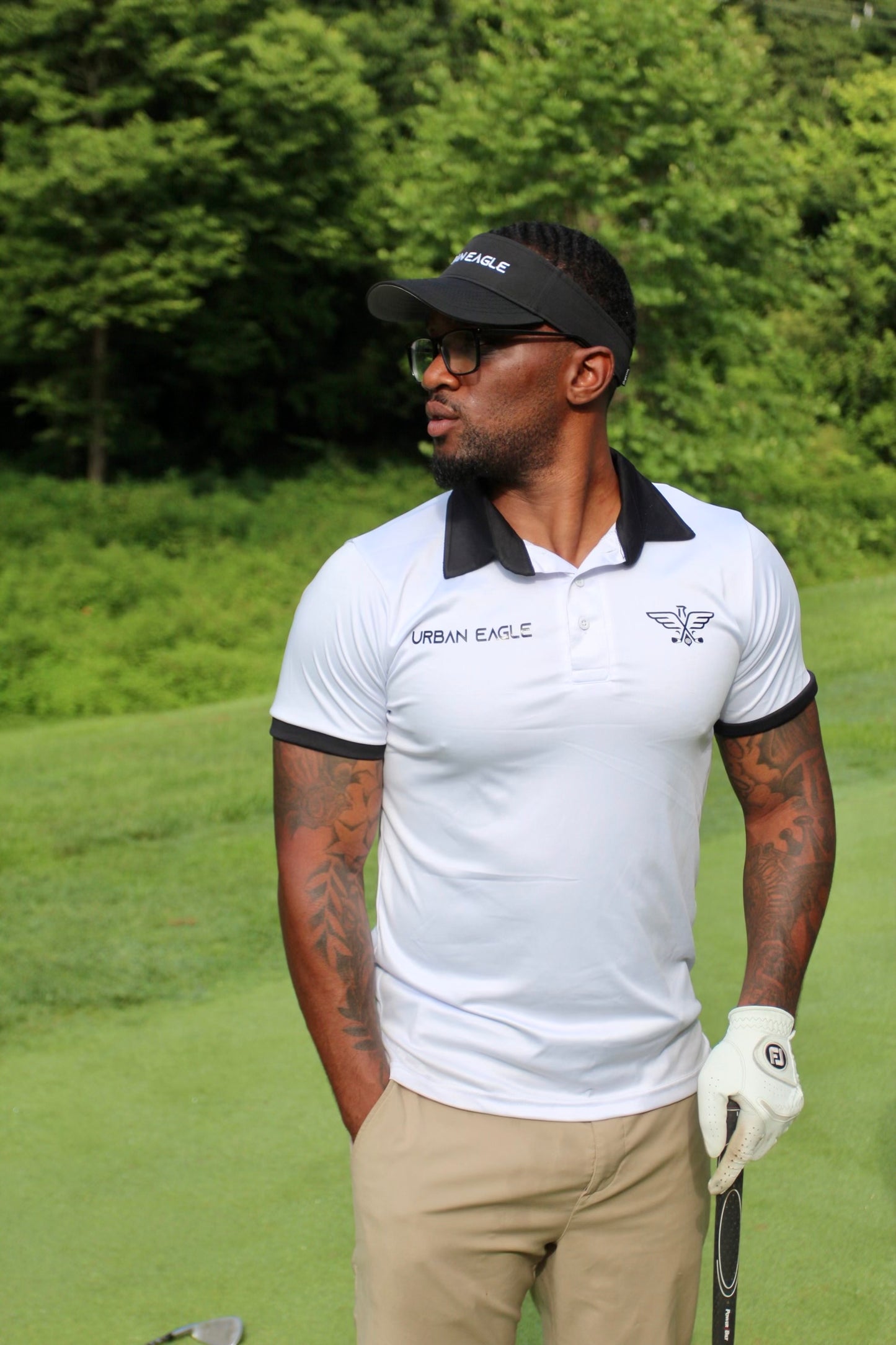 Black Tipped White Short Sleeve Polo Shirt