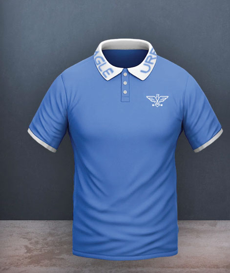 Blue Men's Short Sleeve Golf Polo